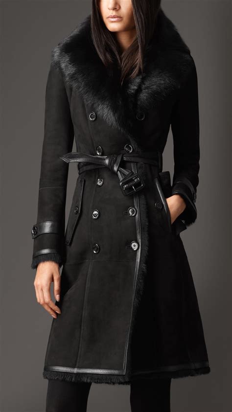 burberry shearling trench coat sale|burberry trench coat for women.